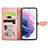 Leather Case Stands Fashionable Pattern Flip Cover Holder S04D for Samsung Galaxy S23 Plus 5G