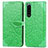 Leather Case Stands Fashionable Pattern Flip Cover Holder S04D for Sony Xperia 5 III Green