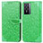 Leather Case Stands Fashionable Pattern Flip Cover Holder S04D for Vivo Y76 5G Green