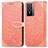 Leather Case Stands Fashionable Pattern Flip Cover Holder S04D for Vivo Y76 5G Orange