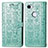 Leather Case Stands Fashionable Pattern Flip Cover Holder S05D for Google Pixel 3a XL Green