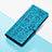 Leather Case Stands Fashionable Pattern Flip Cover Holder S05D for Google Pixel 5 Blue