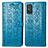 Leather Case Stands Fashionable Pattern Flip Cover Holder S05D for Huawei Honor X10 Max 5G Blue