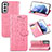 Leather Case Stands Fashionable Pattern Flip Cover Holder S05D for Samsung Galaxy S21 5G