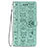 Leather Case Stands Fashionable Pattern Flip Cover Holder S05D for Samsung Galaxy S21 5G Green
