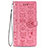 Leather Case Stands Fashionable Pattern Flip Cover Holder S05D for Samsung Galaxy S21 5G Rose Gold