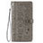 Leather Case Stands Fashionable Pattern Flip Cover Holder S05D for Samsung Galaxy S23 5G Gray
