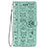 Leather Case Stands Fashionable Pattern Flip Cover Holder S05D for Samsung Galaxy S23 5G Green