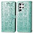 Leather Case Stands Fashionable Pattern Flip Cover Holder S05D for Samsung Galaxy S23 Ultra 5G Green