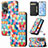 Leather Case Stands Fashionable Pattern Flip Cover Holder S06D for Huawei Honor 80 Pro Flat 5G