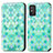Leather Case Stands Fashionable Pattern Flip Cover Holder S06D for Huawei Honor X10 Max 5G Green