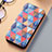 Leather Case Stands Fashionable Pattern Flip Cover Holder S06D for Samsung Galaxy S23 5G Brown