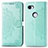 Leather Case Stands Fashionable Pattern Flip Cover Holder S07D for Google Pixel 3a XL Green