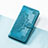Leather Case Stands Fashionable Pattern Flip Cover Holder S07D for Google Pixel 5 Blue