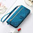 Leather Case Stands Fashionable Pattern Flip Cover Holder S07D for Samsung Galaxy S21 5G Blue