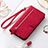 Leather Case Stands Fashionable Pattern Flip Cover Holder S07D for Samsung Galaxy S21 5G Red
