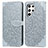 Leather Case Stands Fashionable Pattern Flip Cover Holder S07D for Samsung Galaxy S21 Ultra 5G Gray