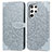 Leather Case Stands Fashionable Pattern Flip Cover Holder S07D for Samsung Galaxy S23 Ultra 5G Gray