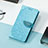 Leather Case Stands Fashionable Pattern Flip Cover Holder S08D for Huawei Honor X10 Max 5G Blue