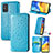 Leather Case Stands Fashionable Pattern Flip Cover Holder S09D for Huawei Honor X10 Max 5G Blue