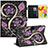 Leather Case Stands Fashionable Pattern Flip Cover Holder Y01B for Apple iPad 10.2 (2021) Black