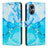 Leather Case Stands Fashionable Pattern Flip Cover Holder Y01X for OnePlus Nord N20 5G Blue