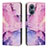 Leather Case Stands Fashionable Pattern Flip Cover Holder Y01X for OnePlus Nord N20 5G Purple