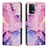 Leather Case Stands Fashionable Pattern Flip Cover Holder Y01X for Oppo A94 4G Purple