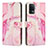 Leather Case Stands Fashionable Pattern Flip Cover Holder Y01X for Oppo F19 Pro Pink