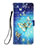 Leather Case Stands Fashionable Pattern Flip Cover Holder Y02B for Apple iPhone 13 Blue
