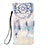 Leather Case Stands Fashionable Pattern Flip Cover Holder Y02B for Apple iPhone 13 Mint Blue