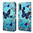 Leather Case Stands Fashionable Pattern Flip Cover Holder Y02B for Samsung Galaxy A30 Sky Blue
