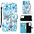 Leather Case Stands Fashionable Pattern Flip Cover Holder Y02B for Samsung Galaxy A33 5G Mint Blue