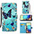 Leather Case Stands Fashionable Pattern Flip Cover Holder Y02B for Samsung Galaxy A71 5G Sky Blue