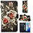 Leather Case Stands Fashionable Pattern Flip Cover Holder Y02B for Samsung Galaxy S20 Black