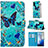 Leather Case Stands Fashionable Pattern Flip Cover Holder Y02B for Samsung Galaxy S20 Sky Blue