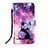 Leather Case Stands Fashionable Pattern Flip Cover Holder Y02B for Xiaomi Redmi 10X 4G Purple