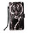 Leather Case Stands Fashionable Pattern Flip Cover Holder Y02B for Xiaomi Redmi Note 9 Black