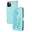 Leather Case Stands Fashionable Pattern Flip Cover Holder Y02X for Apple iPhone 13 Pro Max Sky Blue