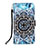 Leather Case Stands Fashionable Pattern Flip Cover Holder Y03B for Apple iPhone 14 Plus Mint Blue