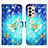 Leather Case Stands Fashionable Pattern Flip Cover Holder Y03B for Samsung Galaxy A33 5G Sky Blue