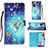 Leather Case Stands Fashionable Pattern Flip Cover Holder Y03B for Samsung Galaxy A52 5G Sky Blue