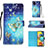 Leather Case Stands Fashionable Pattern Flip Cover Holder Y03B for Samsung Galaxy M40S Sky Blue