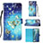 Leather Case Stands Fashionable Pattern Flip Cover Holder Y03B for Samsung Galaxy Note 20 5G