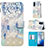 Leather Case Stands Fashionable Pattern Flip Cover Holder Y03B for Samsung Galaxy S20 Mint Blue