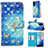 Leather Case Stands Fashionable Pattern Flip Cover Holder Y03B for Samsung Galaxy S20 Sky Blue