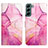 Leather Case Stands Fashionable Pattern Flip Cover Holder Y03B for Samsung Galaxy S25 5G Hot Pink
