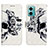 Leather Case Stands Fashionable Pattern Flip Cover Holder Y03B for Xiaomi Redmi 10 Prime Plus 5G Black