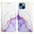 Leather Case Stands Fashionable Pattern Flip Cover Holder Y04B for Apple iPhone 13 Purple