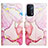 Leather Case Stands Fashionable Pattern Flip Cover Holder Y04B for OnePlus Nord N200 5G Pink